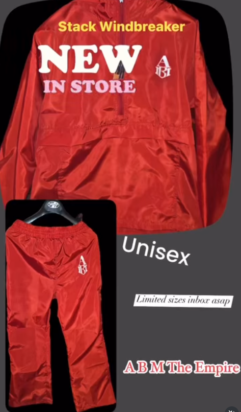Men's Stack Windbreaker Set - Red